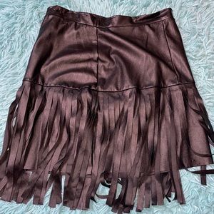 Leather ruffle skirt